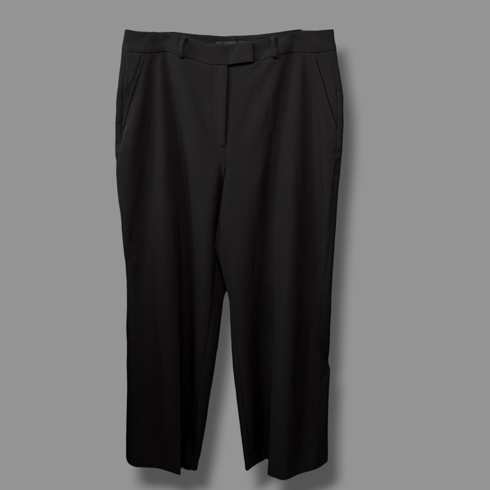 White House Black Market Luna Wide Leg Trousers Womens Black Curvy Career 16CR
